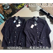 V공장 디올 오블리크 오버셔츠 데님 셔츠 블루 033D490M321X