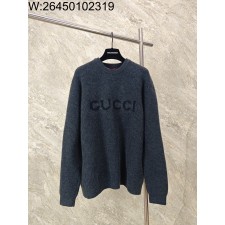 GTR공장 구찌 모노그램 자카드 단색 캐시미어 니트 그레이