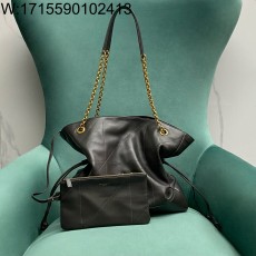 Pomegrante 생로랑 램스킨 소재의 JAMIE 토트 809824 34*9*35cm 다크 그레이