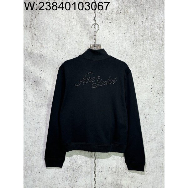 [사슬공장] 아크네 스튜디오 FW25 순색 뒷면 자수 지퍼 자켓 블랙