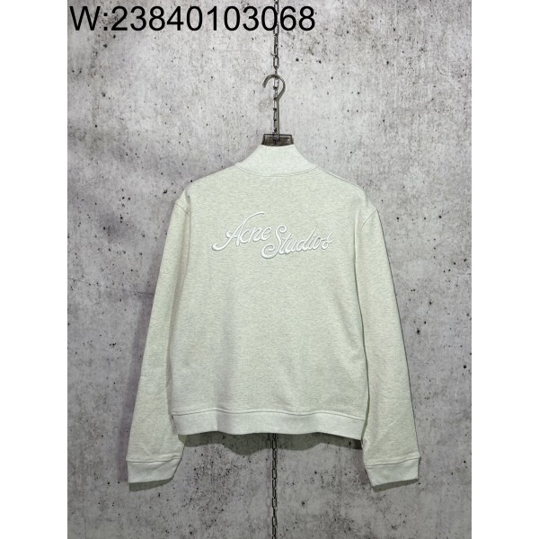 [사슬공장] 아크네 스튜디오 FW25 순색 뒷면 자수 지퍼 자켓 라이트 그레이