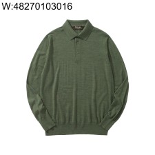 [흰] 로로 피아나 Loro Piana 양털 긴팔 카라티 / 긴팔티 / 폴로 / 폴로티 그린