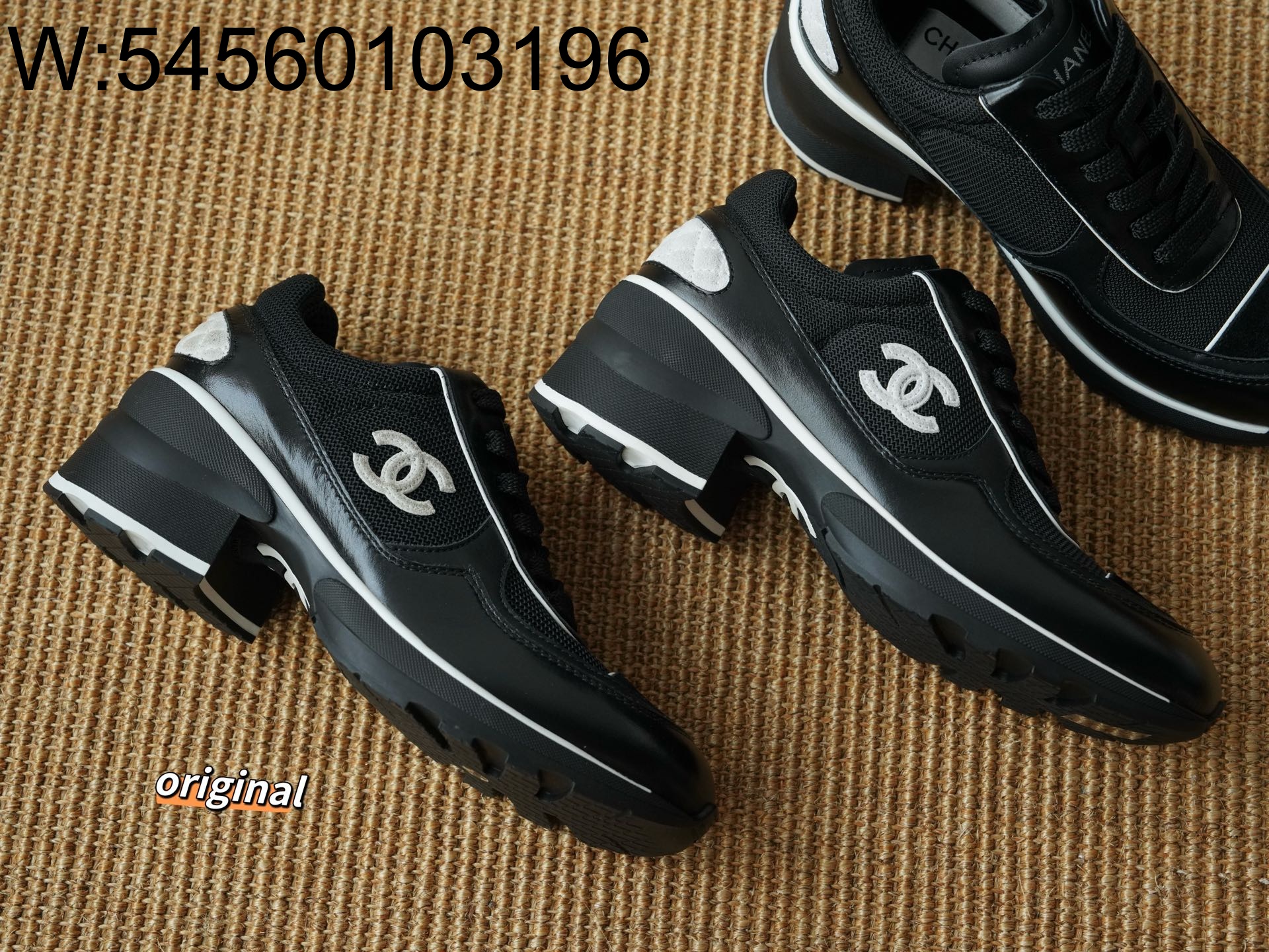 [LP공장] 샤넬 믹스드 파이버 샤이니 카프스킨 스웨이드 카프스킨 스니커즈 블랙