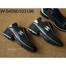 [LP공장] 샤넬 믹스드 파이버 샤이니 카프스킨 스웨이드 카프스킨 스니커즈 블랙