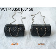 [LP공장] 샤넬 체인핸들 미니 볼링백 블랙 샴페인골드 캐비어 11.5*18.5*11cm