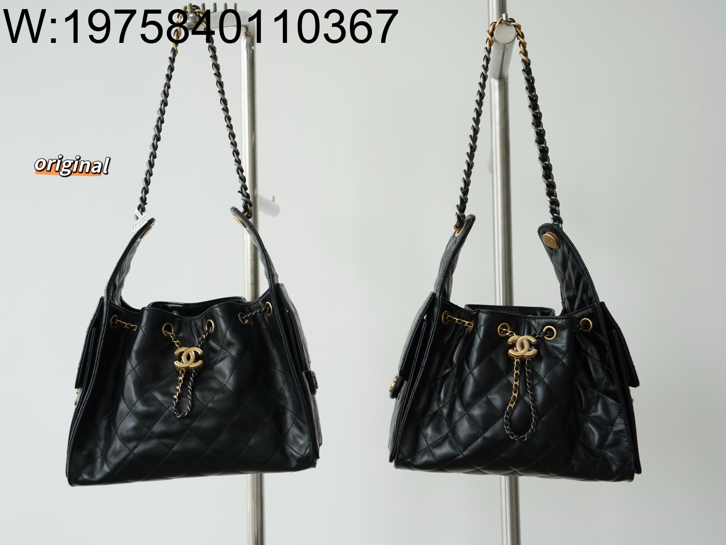 [LP공장] 샤넬 25 스몰 핸드백 그레인드 카프스킨 골드 메탈 블랙 30*26*14cm