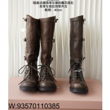 [LP공장] 미우미우 레더 부츠 코코아 브라운 (한 치수 크게 나옴) 3.5cm