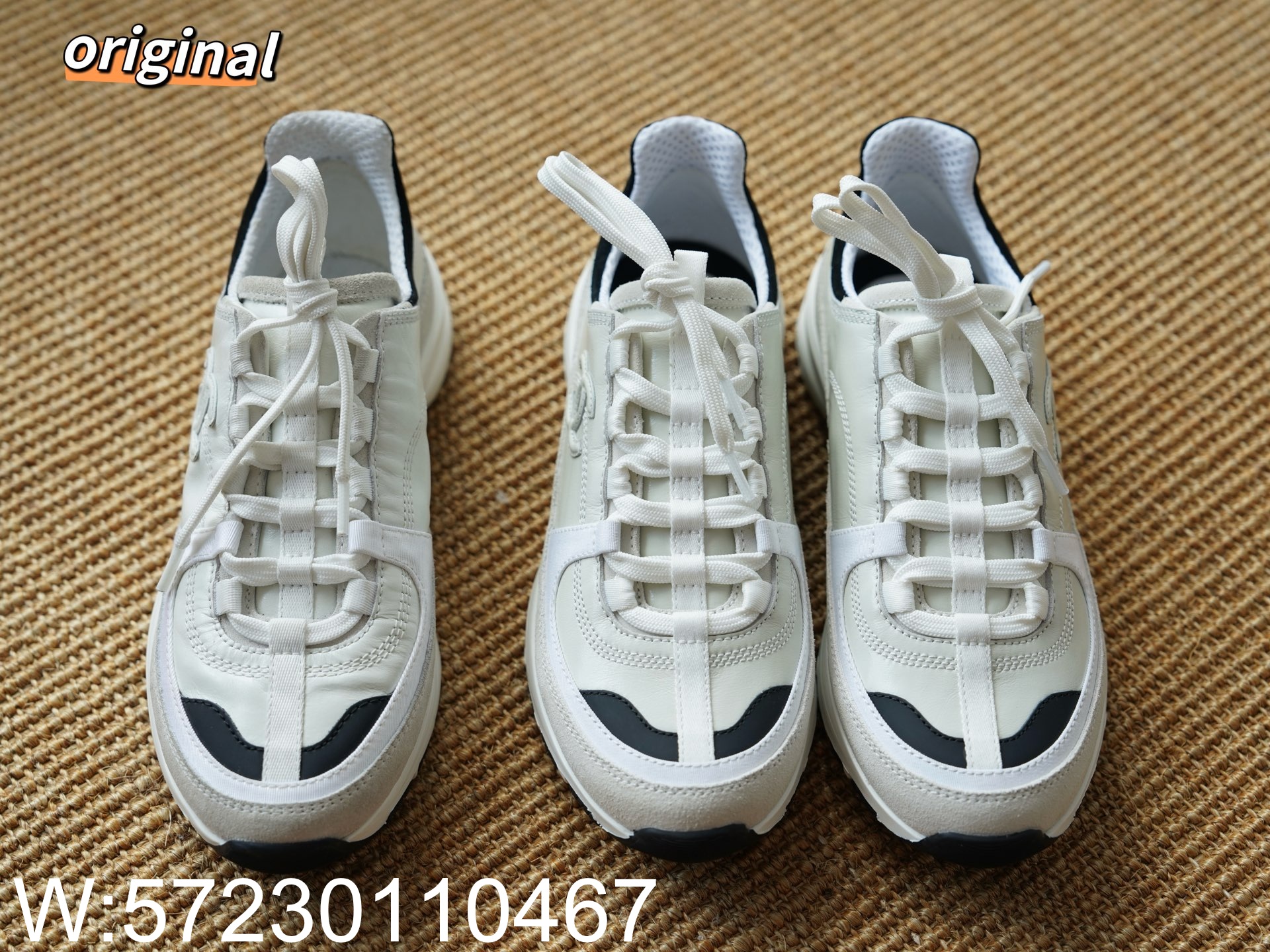 [LP공장] 샤넬 25A CC로고 배색 이음 스니커즈 운동화 화이트