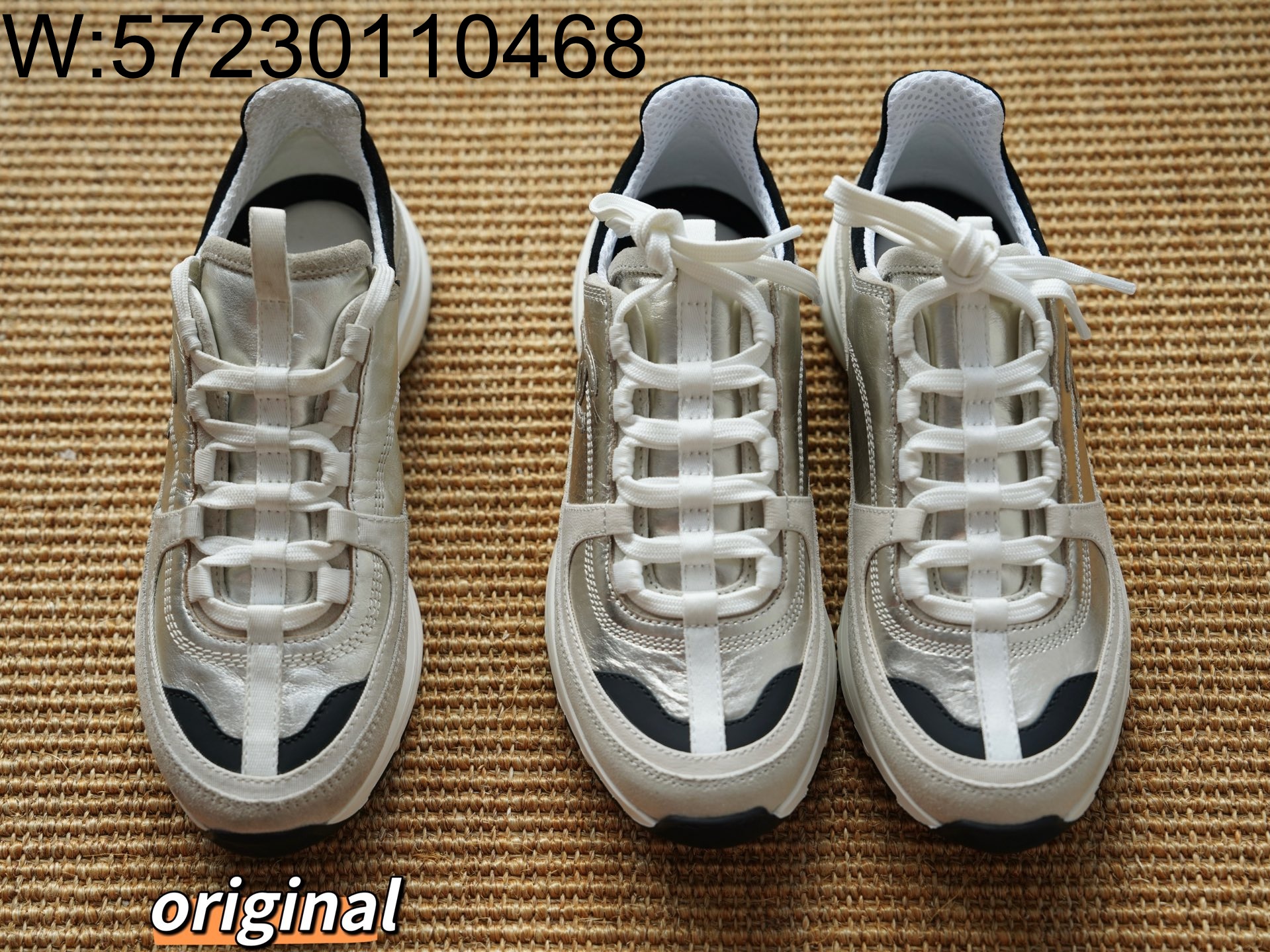 [LP공장] 샤넬 25A CC로고 배색 이음 스니커즈 운동화 실버