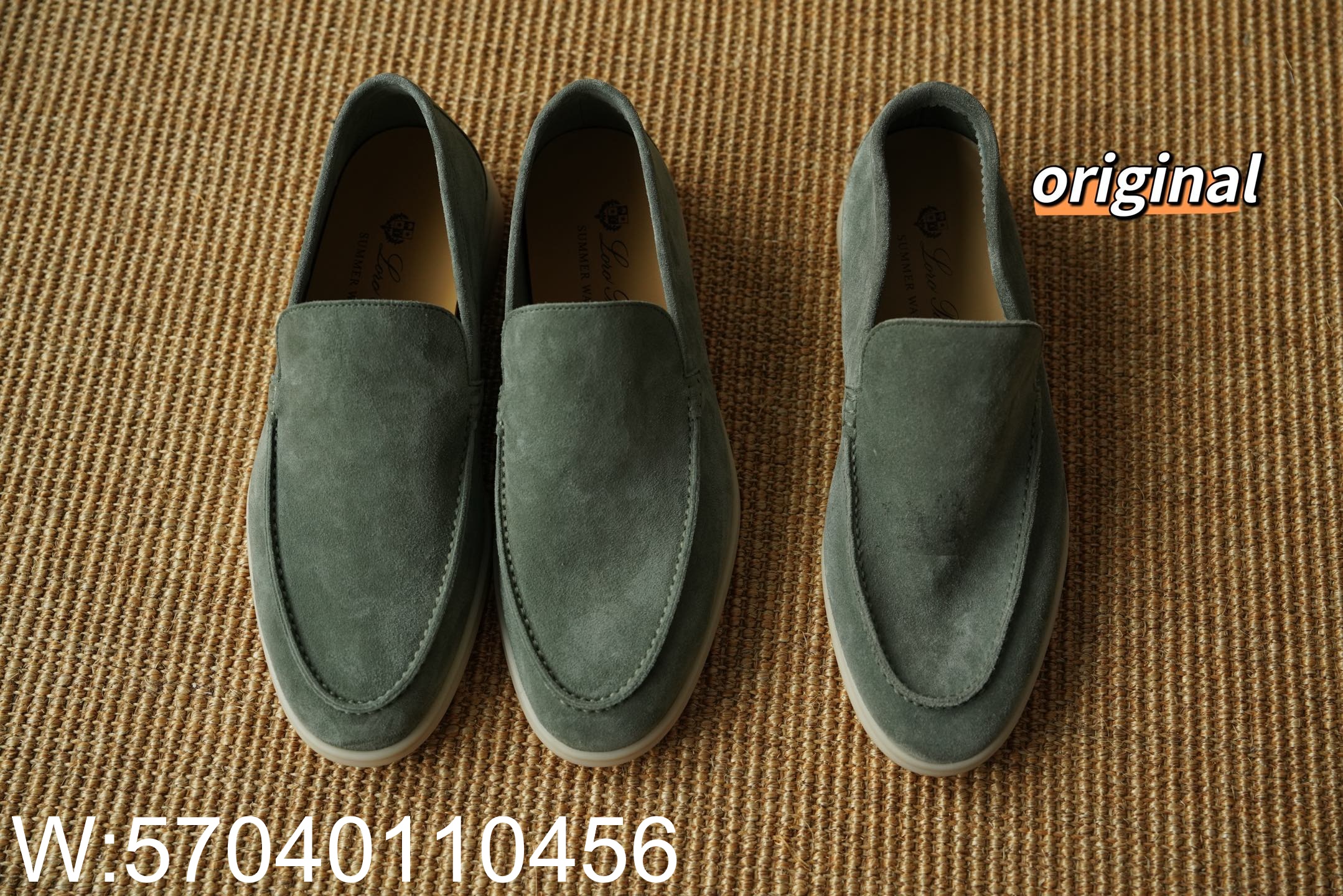 [LP공장] 로로피아나  썸머 워크 스웨이드 카프스킨 로퍼 그린