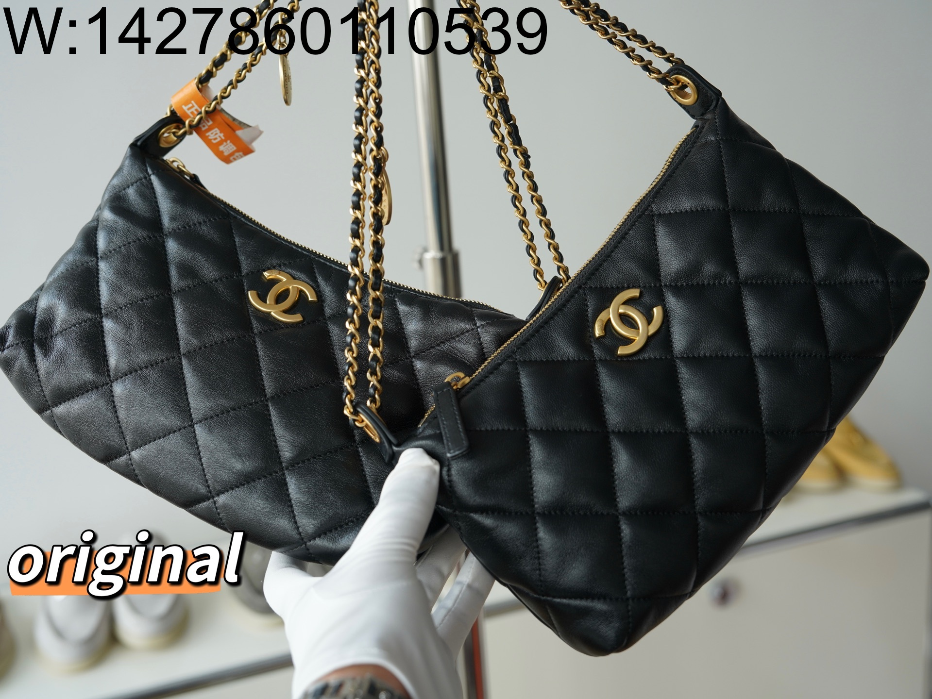 [LP공장] 샤넬 25S hobo 보호백 금메달 블랙 17*26*8.5cm