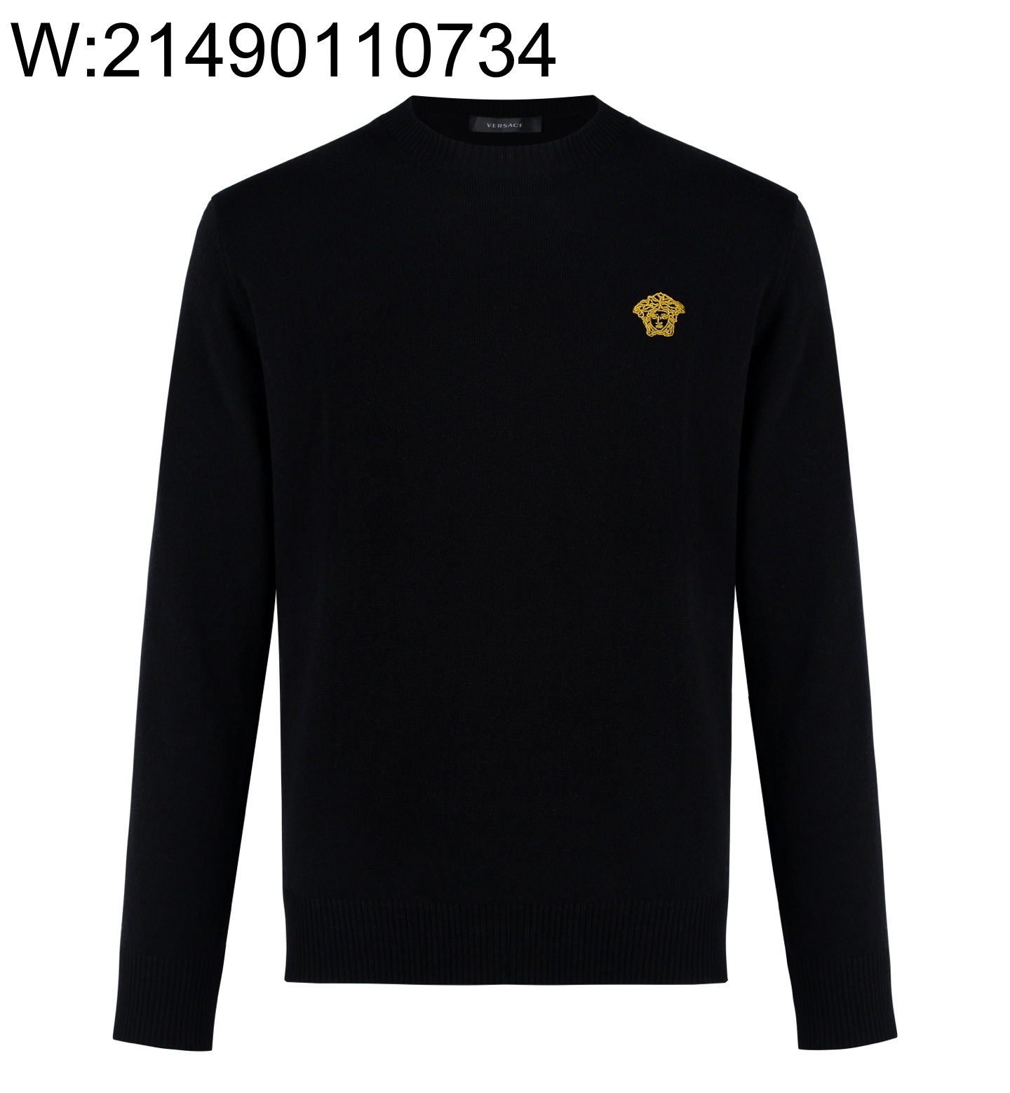 [MO공장] 베르사체 메두사 스몰 로고 자수 니트 블랙