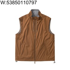 [흰] 제냐 ZEGNA 양털혼방 리버서블 조끼 브라운 그레이