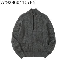 [흰] 로로 피아나 반지퍼 자카드 니트 그레이