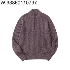 [흰] 로로 피아나 반지퍼 자카드 니트 퍼플