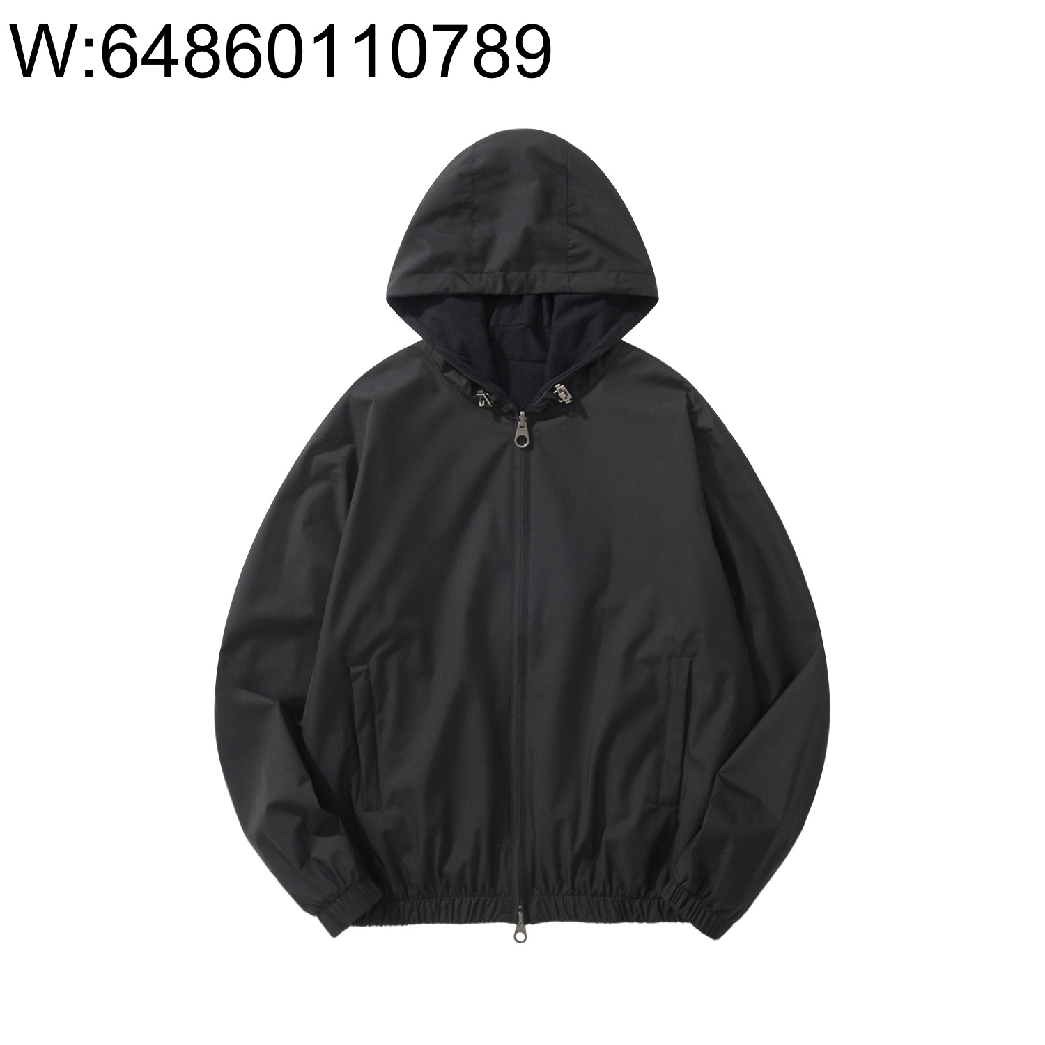 [흰] 로로 피아나 리버서블 단색 바람막이 자켓 블랙