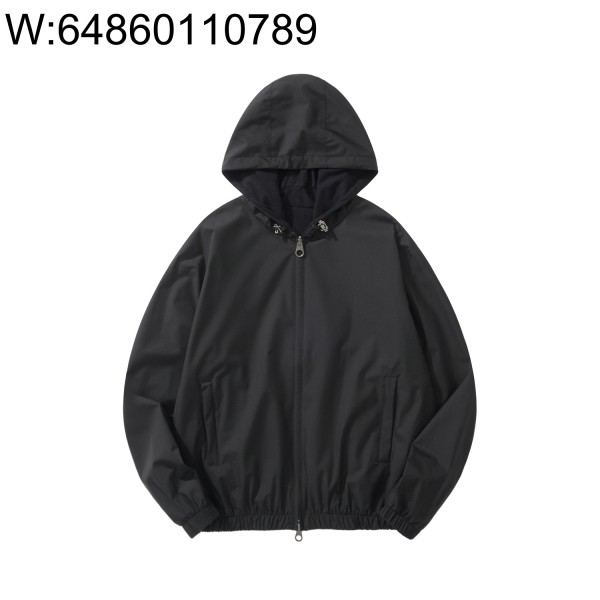 [흰] 로로 피아나 리버서블 단색 바람막이 자켓 블랙