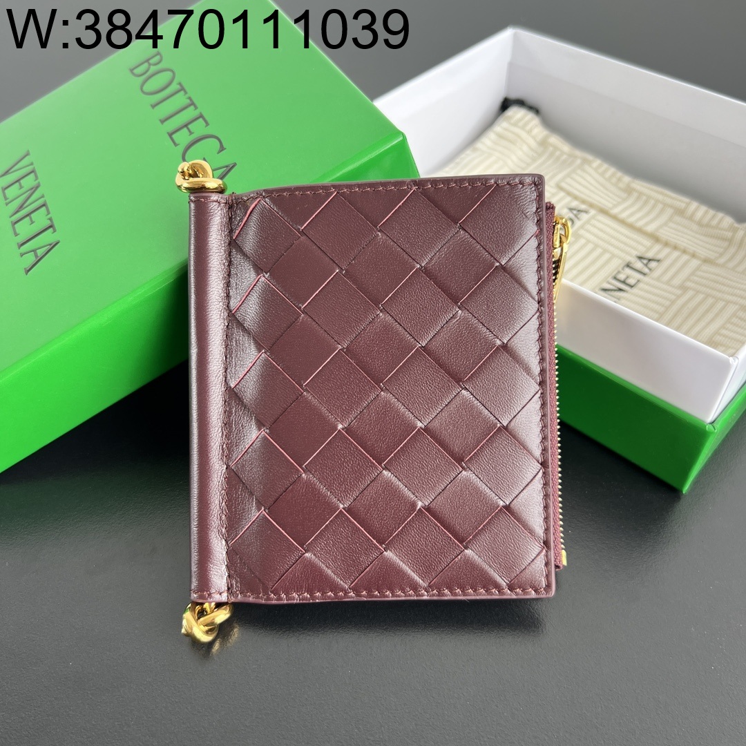 징 팩토리 보테가베네타 솔스티스 스몰 반지갑 와인 788055 11.5*10*1cm