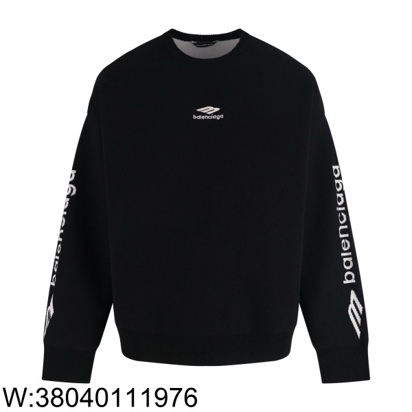 [잔디집2] 발렌시아가 스키 3B 모노그램 자카드 양털 니트 블랙