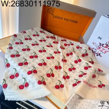 AGG 루이비통 X TM 세리즈 모노그램 태슬 스퀘어 스카프 140*140cm 아이보리