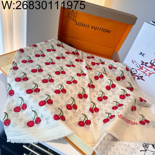 AGG 루이비통 X TM 세리즈 모노그램 태슬 스퀘어 스카프 140*140cm 아이보리