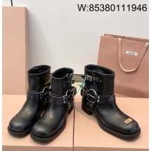 [DXJ] 미우미우 5T953D 빈티지룩 부츠 카프스킨 블랙