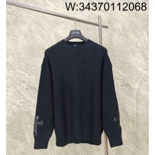 GTR공장 크롬하츠 23SS 소매 십자가 캐시미어 혼방 니트 블랙