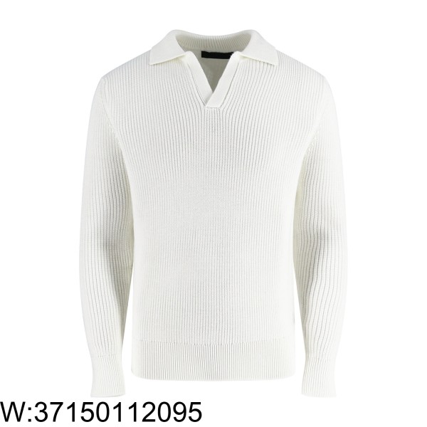 [잔디집2] 프라다 베이직 순색 니트 카라티 화이트