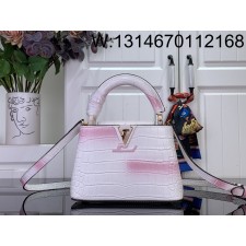 [88factory] 루이비통 카퓌신 미니 악어무늬 M94227 M48865 21*14*8cm 화이트 핑크