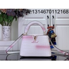 [88factory] 루이비통 카퓌신 미니 악어무늬 M94227 M48865 21*14*8cm 화이트 핑크