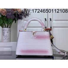 [88factory] 루이비통 카퓌신 BB 악어무늬 M94227 M48865 17.3*9*27cm 화이트 핑크