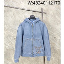 GTR공장 루이비통 LV자수 후드 데님 자켓 라이트 블루