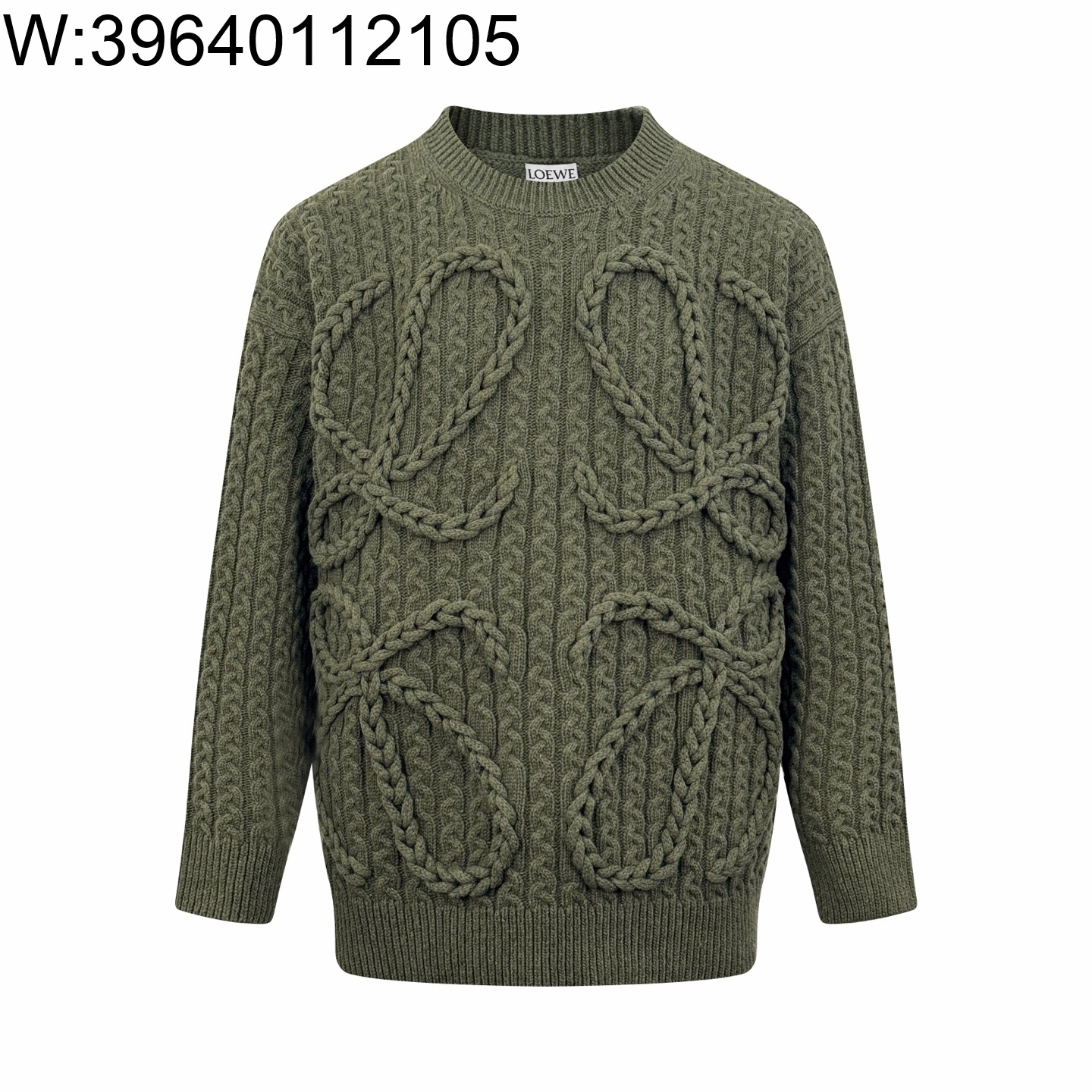 [잔디집2] 로에베 트위스트 점보 로고 스웨터 니트 올리브 그린