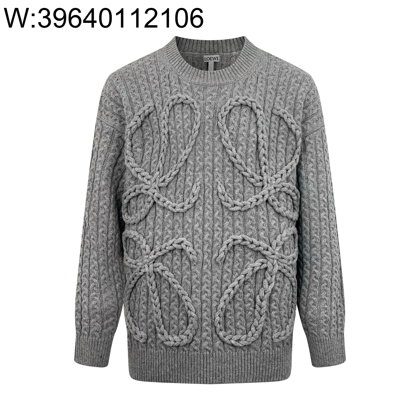 [잔디집2] 로에베 트위스트 점보 로고 스웨터 니트 그레이