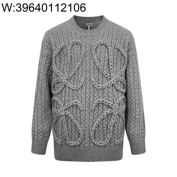 [잔디집2] 로에베 트위스트 점보 로고 스웨터 니트 그레이