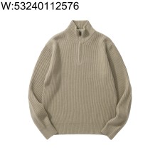 [흰] 로로 피아나 Plane 트리 양털 반지퍼 니트 베이지