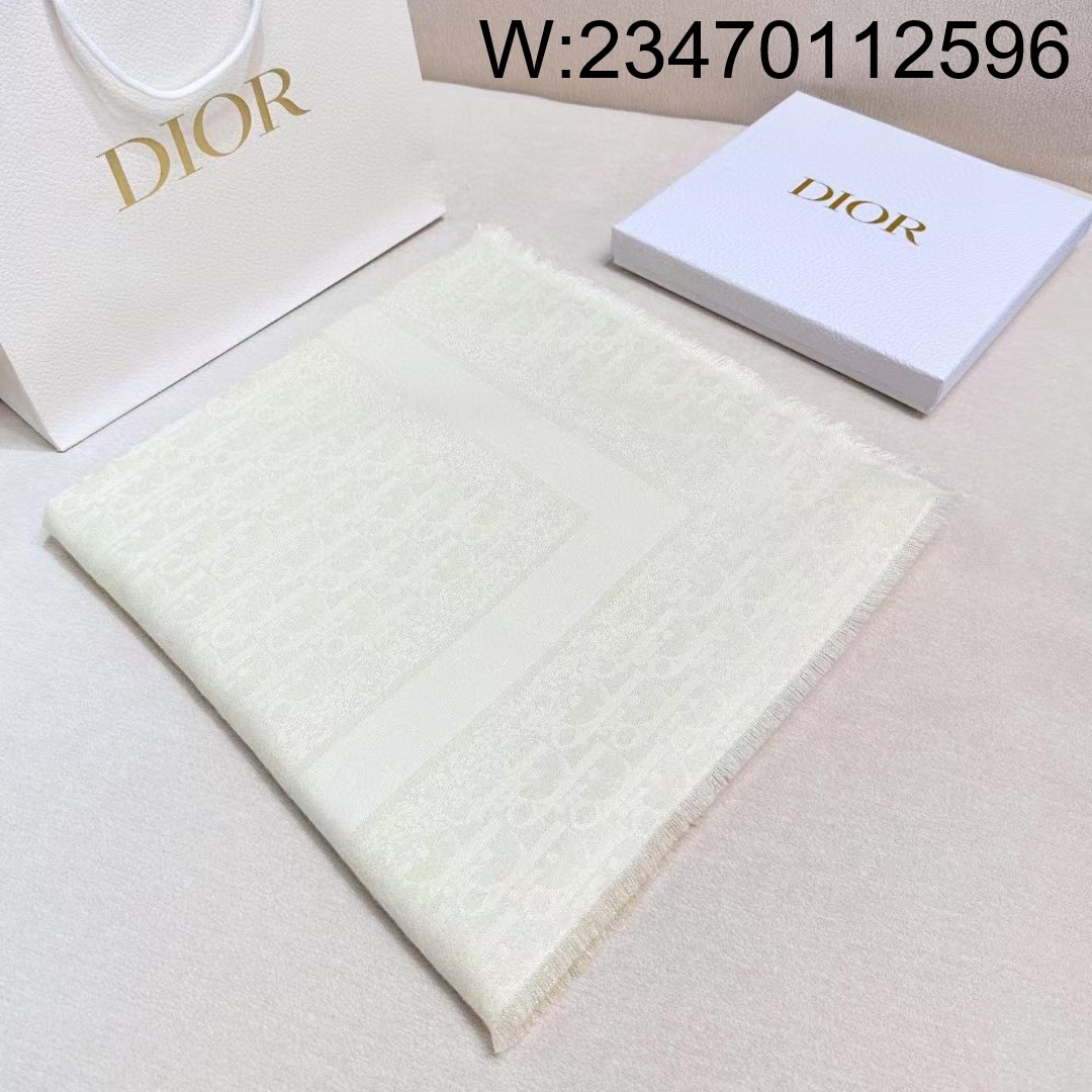 AGG 디올 순색 오블리크 스퀘어 스카프 140*140cm 아이보리