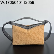 징 팩토리 보테가베네타 인트레치아토 트라이베카 탑 핸들 백 836016 30.5*20*9cm 스웨이드 브라운