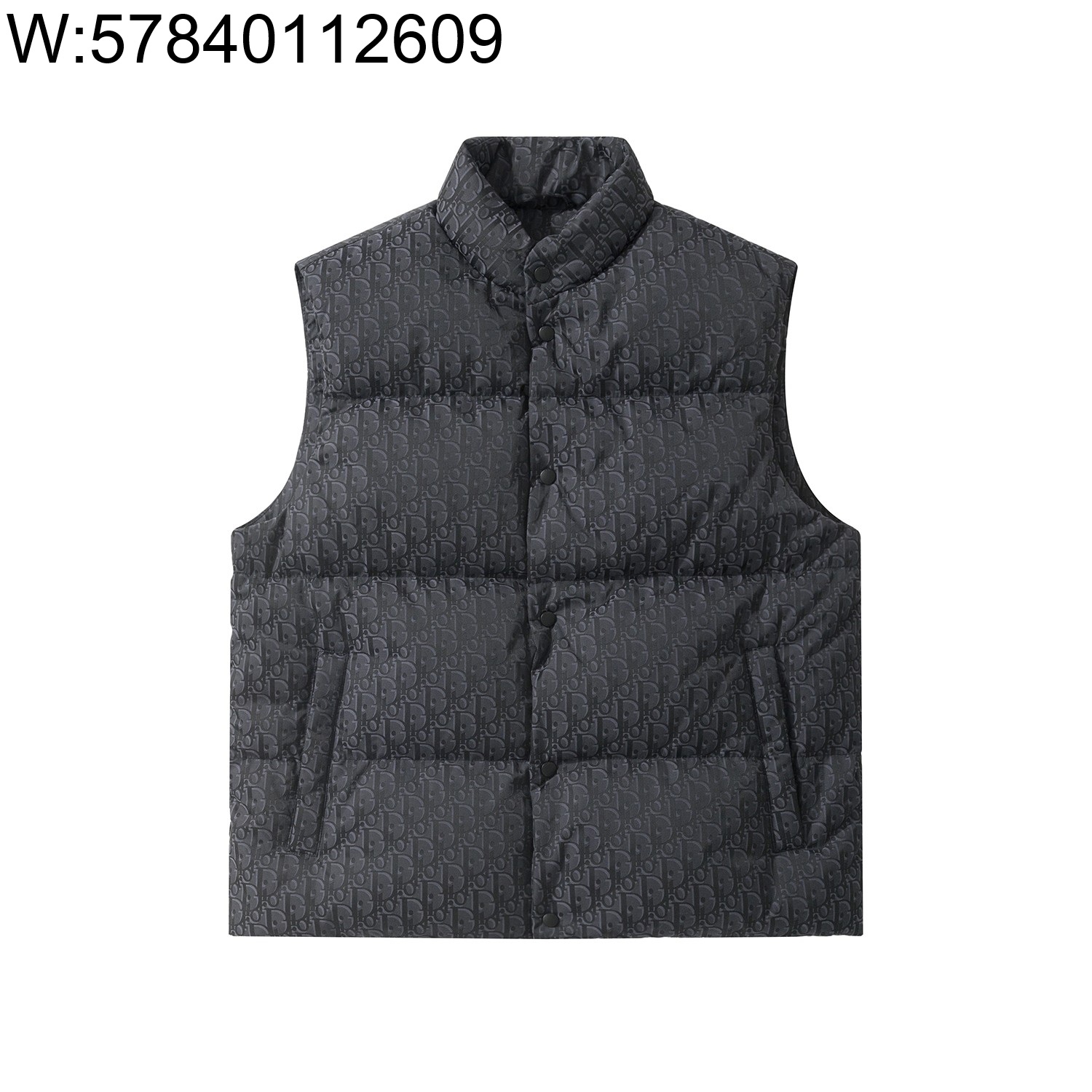 [흰] 디올 오블리크 단추 패딩 조끼 블랙