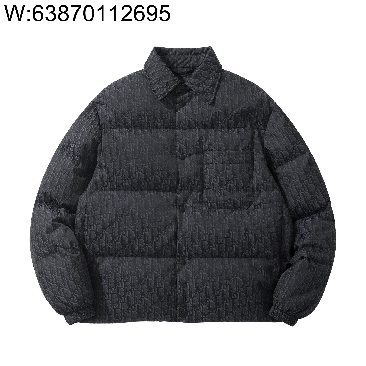 [흰] 디올 오블리크 포켓 카라 패딩 블랙