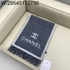 AGG 샤넬 모노그램 면양털 양색 스카프 그레이 195*35cm
