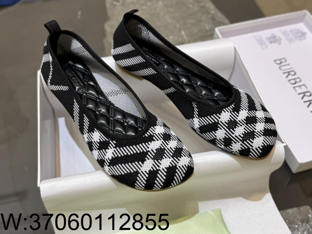 [152] 버버리 체크 베이비 발레리나 플랫슈즈 블랙