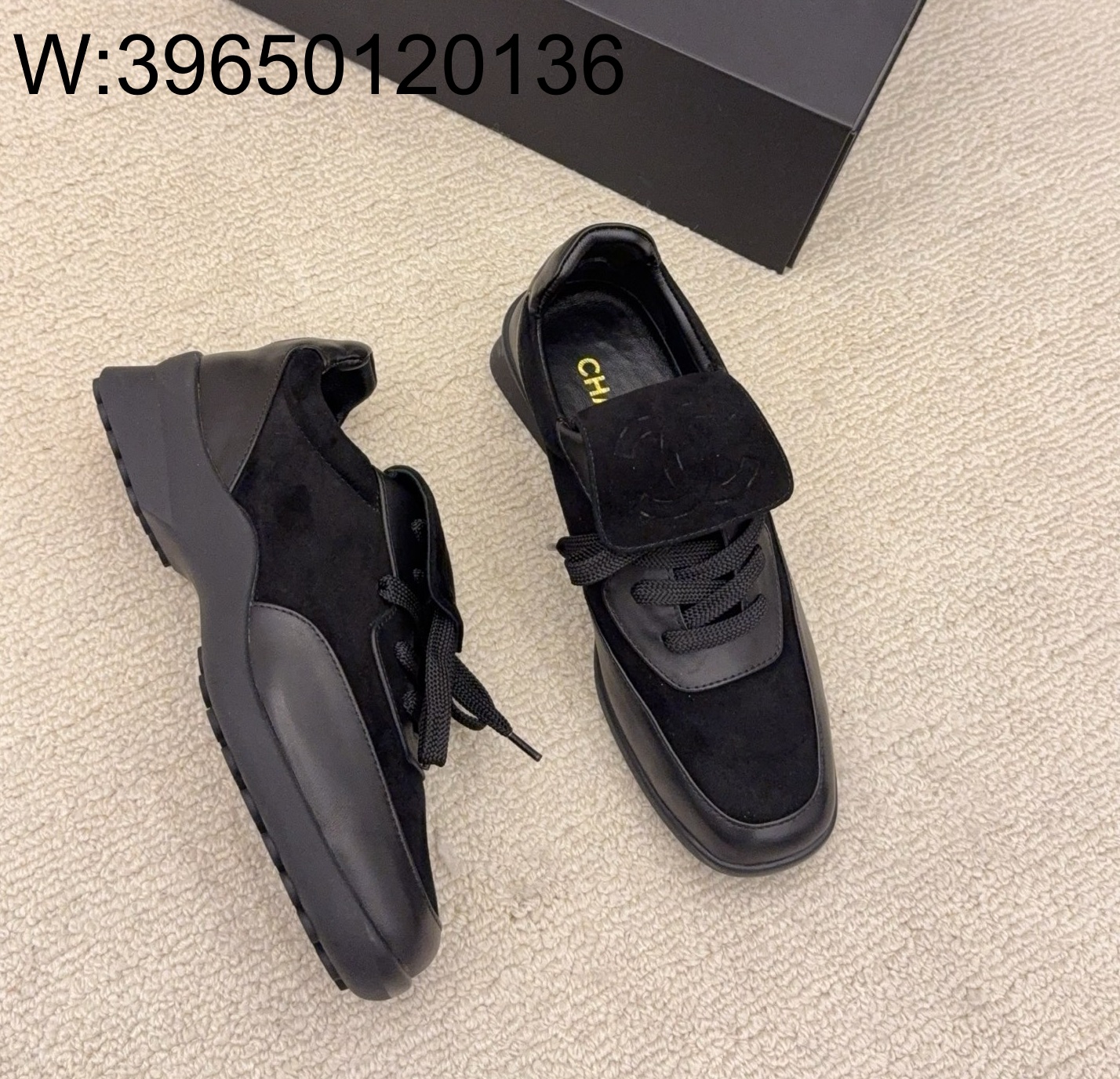 [AN3] 샤넬 빈티지 스웨이드 독일군 스니커즈 블랙