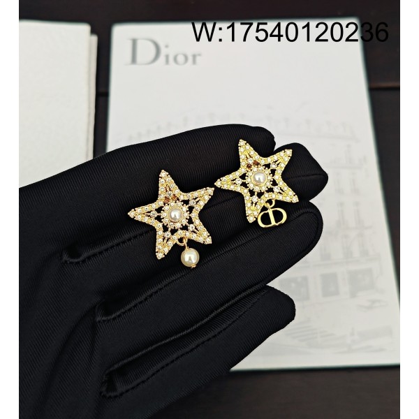 AGG 디올 큐빅 별 AB 귀걸이 골드 신주소재