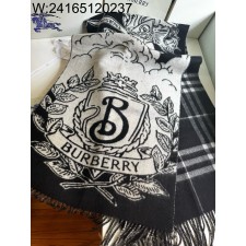 AGG 버버리 양면 캐시미어 스카프 블랙 210*50cm 캐시미어100%