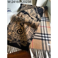 AGG 버버리 양면 캐시미어 스카프 카키 210*50cm 캐시미어100%