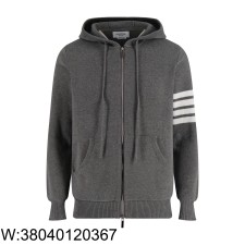 [잔디집2] 톰브라운 양털 사선 니트 후드집업 그레이