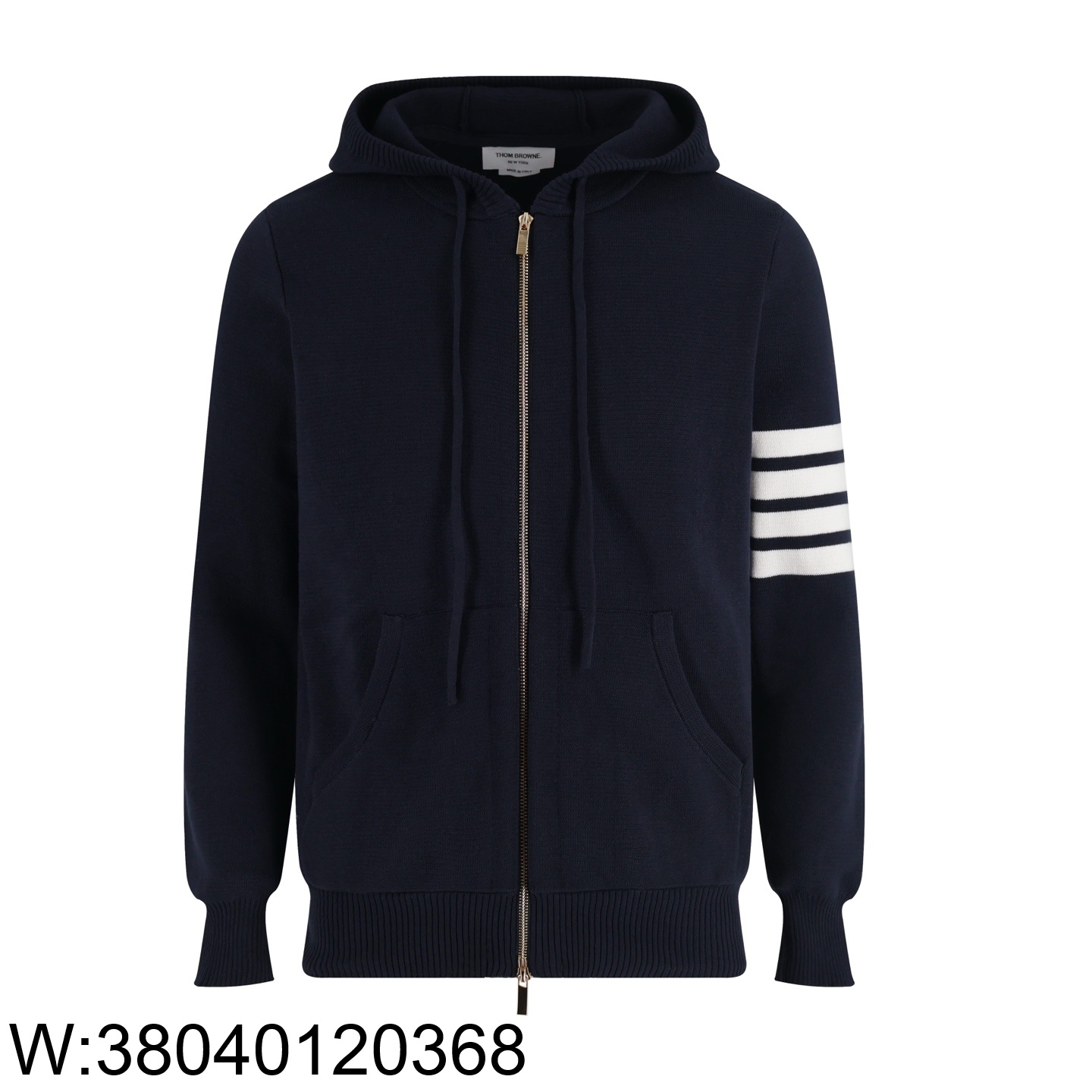 [잔디집2] 톰브라운 양털 사선 니트 후드집업 네이비