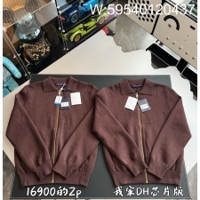 V공장 루이비통 모노그램 엠벨리시드 시어링 후디 자켓 브라운 1AJDX9