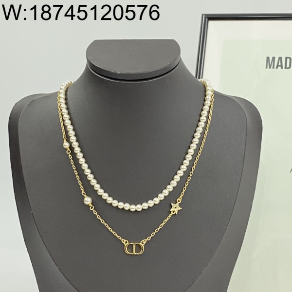 AGG 디올 Petit CD 진주 이중 목걸이